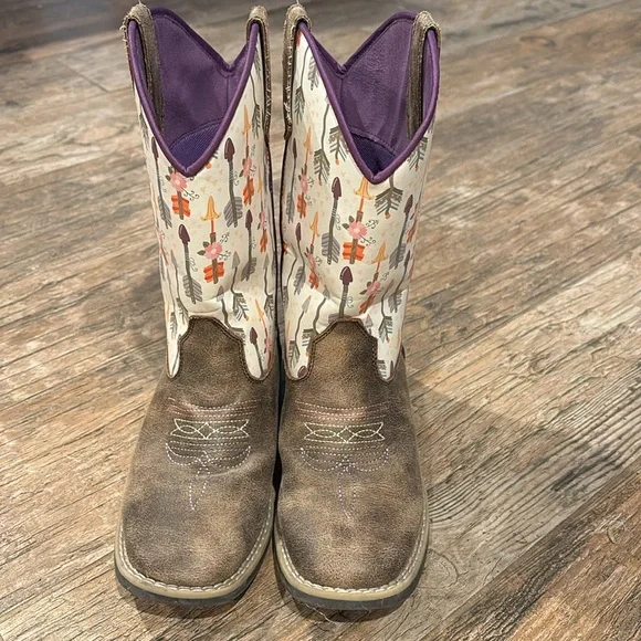 Twister Kids Boots with Brown and Purple Accents - Picture 6 of 7